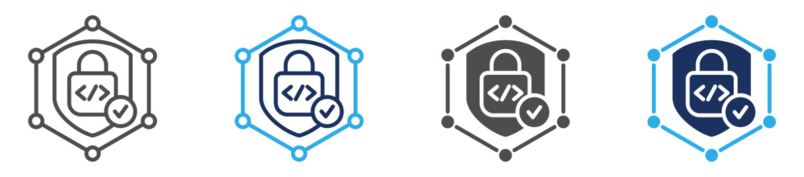 secure integration icon set multi concept