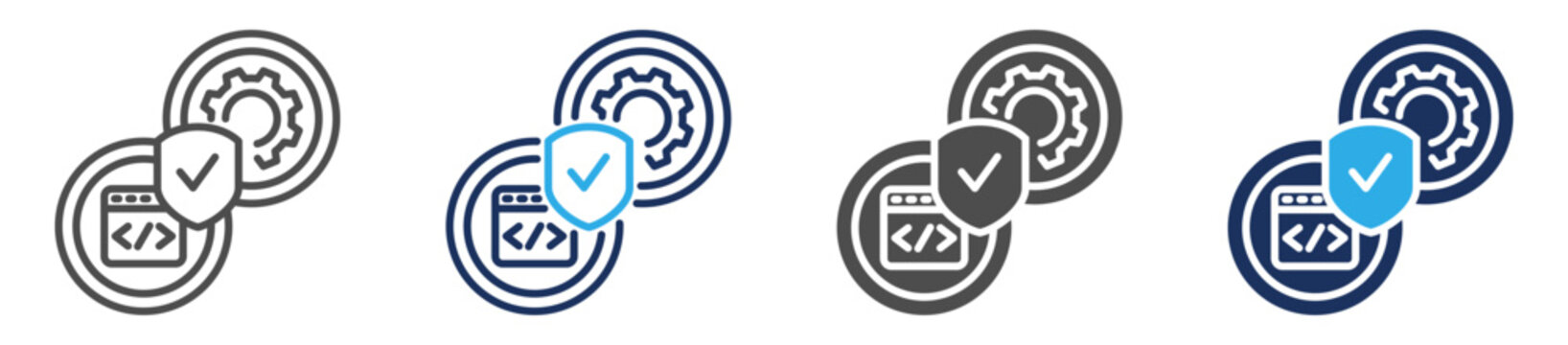 dev sev ops icon set multi concept