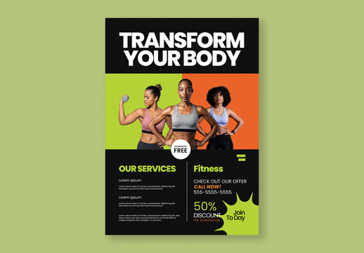 Modern Fitness Gym Flyer Template