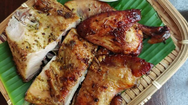 Authentic Thai Style Grilled Chicken.