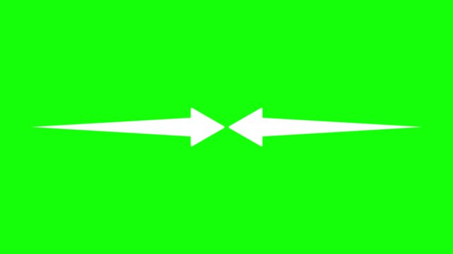 Two Arrows Extending from Left and Right Edges Toward Center on Green Background
