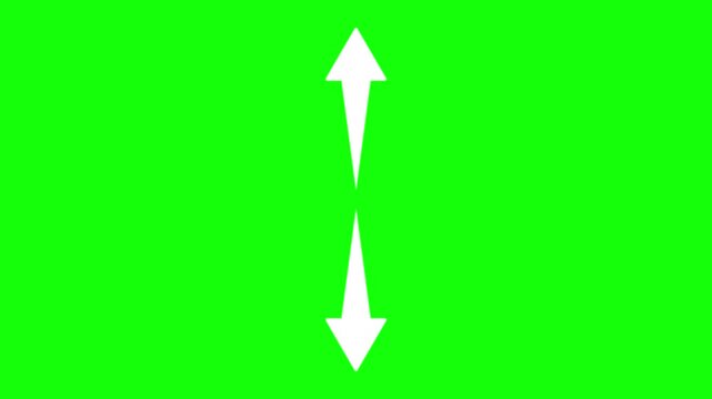 Two Arrows Extending from Center Toward Top and Bottom Edges on Green Background