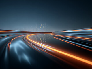 Obraz premium night traffic in the city