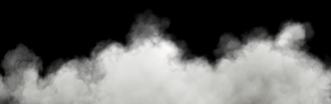 Soft smoke steam flow floating isolated on black backgrounds 3d render