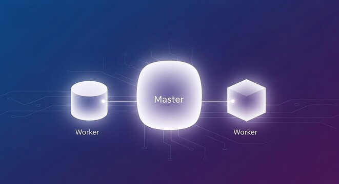 Master data management worker concept.