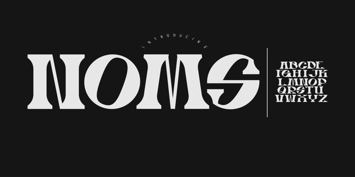 Noms fonts : A bold Greek mythological serif. Antique classical display font for luxury branding, god logos, and book packaging.