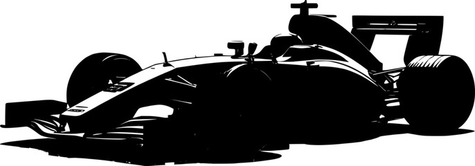 Obraz premium silhouette image of a formula 1 car with a transparent background 