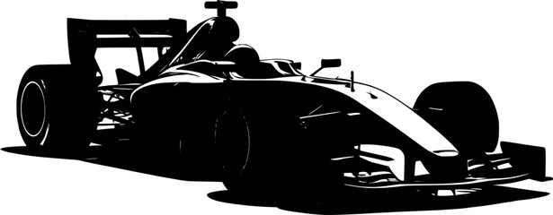 Obraz premium silhouette image of a formula 1 car with a transparent background 