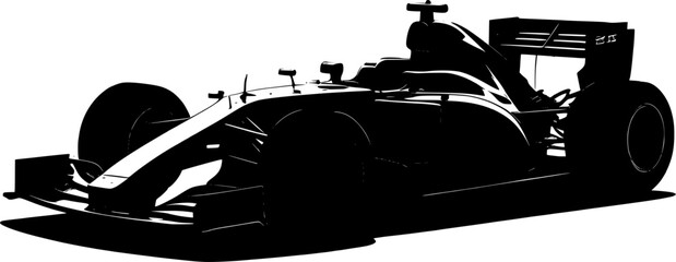Obraz premium silhouette image of a formula 1 car with a transparent background 