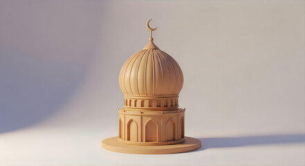 Fototapeta premium 3d render of a traditional mosque dome with crescent moon finial