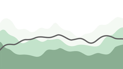 Modern geometric background with pale eucalyptus and soft mint flowing shapes. Elegant slate pulse line for wellness marketing, healthcare branding, and organic cover design.  © faizimunir