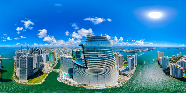 Aerial 360 VR photo Aston Martin Residences Miami River