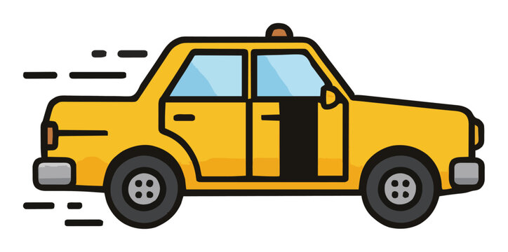 Driving school car side view with motion blur vector. Generative AI