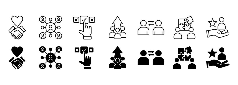 Social capital include such things as interpersonal relationships icon set Vector Illustration Concept