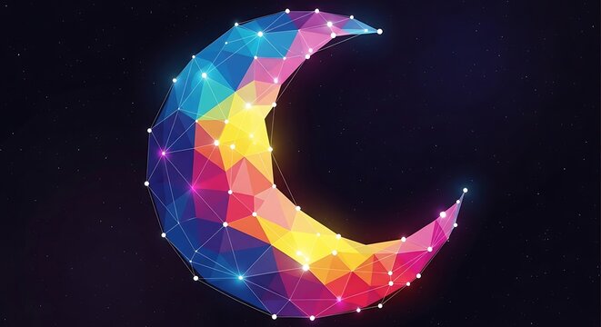 Abstract crescent moon illustration