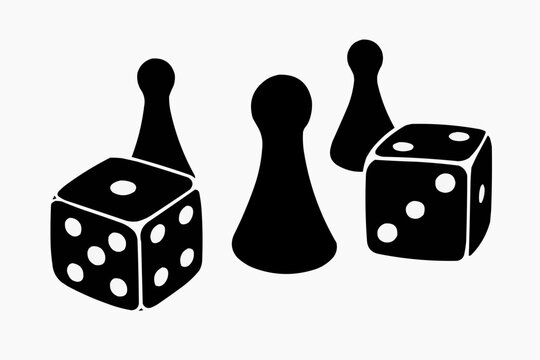 : Board Game Silhouette SVG PNG | Dice & Pawns Clipart | Gaming Cut File