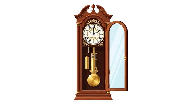 Antique grandfather clock illustration