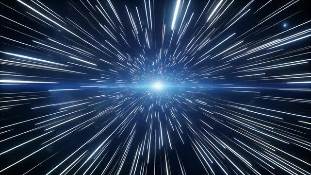 Cinematic Hyperspace Light Speed Travel in Space 4K Generative AI