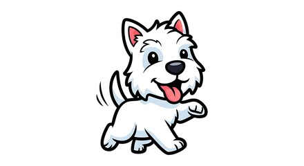 Naklejka premium Cartoon white dog