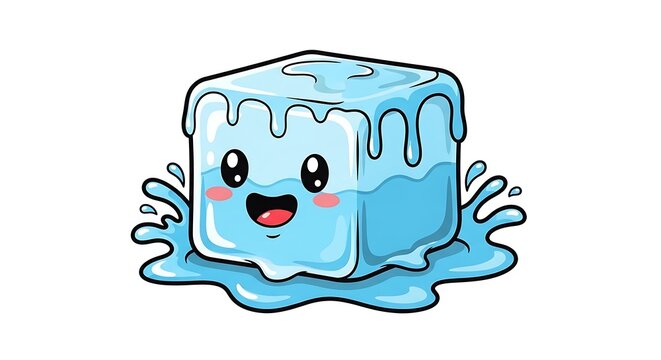 Cartoon ice cube character
