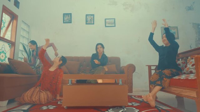 Surreal Concept of Depressed Woman Ignoring Friends