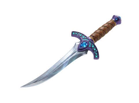 Purple dagger with brown handle