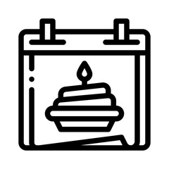 Fototapeta premium birthday date line icon