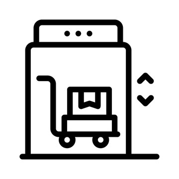 freight elevator line icon