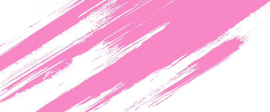 Pink brush strokes on white background abstract texture