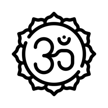 om chakra line icon