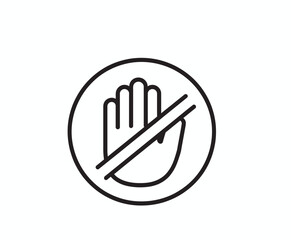 Obraz premium No Entry Hand Gesture Stop Line Icon