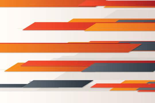 Abstract geometric stripes in orange, red, and gray on light background, texture