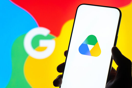 Google Drive logo is displayed on the screen of a smartphone, in Bangalore, India, on February 28, 2026