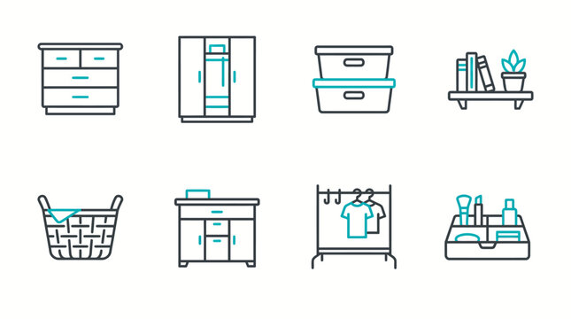Modern Home Storage Furniture Vector Collection