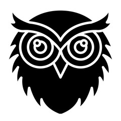 Obraz premium Owl Silhouette Illustration, Black and White Vector