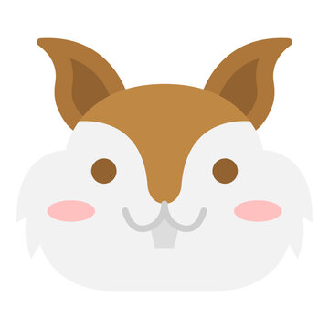 Cute Cartoon Squirrel Face Illustration
