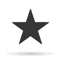 Obraz premium Minimalist grey star icon with soft drop shadow, simple graphic design
