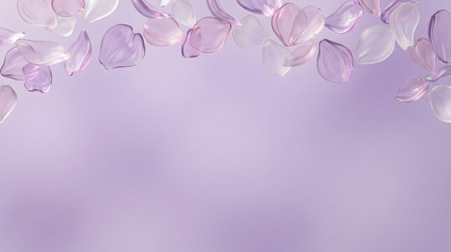 Delicate floral perfume packaging background with soft floating elements