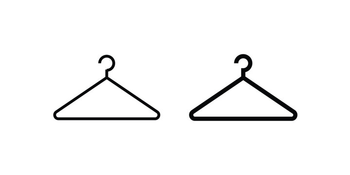 Clothes hanger icon vector glyph flat and trendy stroke line pack