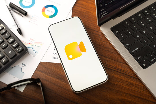 Google Meet logo is displayed on the screen of a smartphone, in Bangalore, India, on February 28, 2026