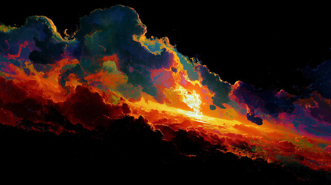 Abstract solar art depicting an immense eruption of superheated plasma in unseen colors against space.