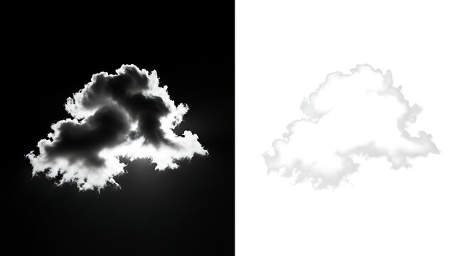 Black and white cloud split screen dark