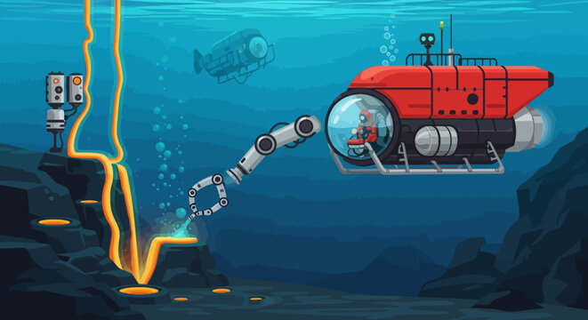 Advanced Deep-Sea Submersible Exploring the Ocean's Mysterious Depths
