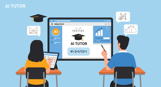 AI Tutor Teaching Mathematics Demonstrating Digital Educational Assistance