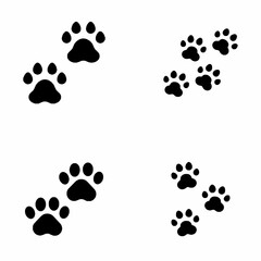 Fototapeta premium animal paw prints icon set