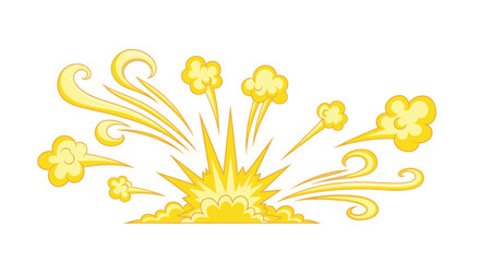Explosion Burst Effect, Yellow Comic Style Blast, Dynamic Energy Swirls © Kali