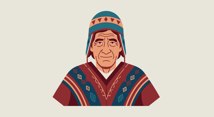 Obraz premium Illustration of an old man.