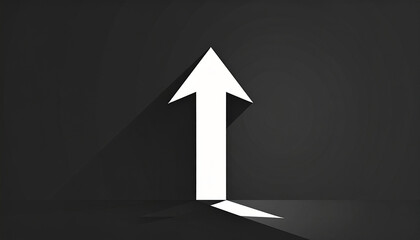Fototapeta premium Upward white arrow symbol for growth and progress