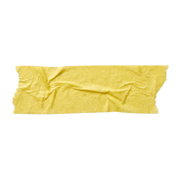 Wrinkled strip of yellow masking tape
