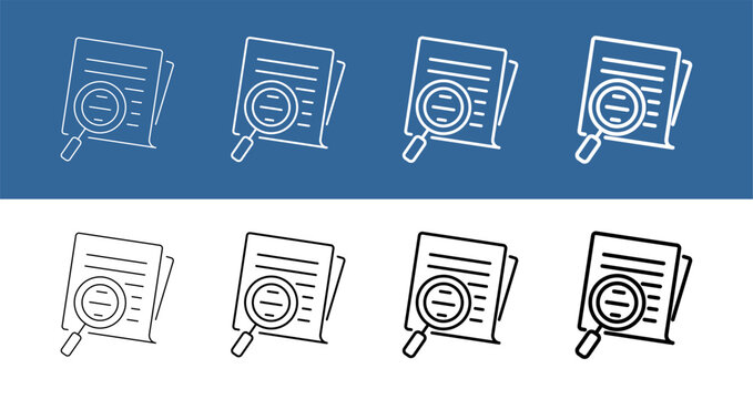 Fact Checking and Document Audit Line Icon Vector illustration editable